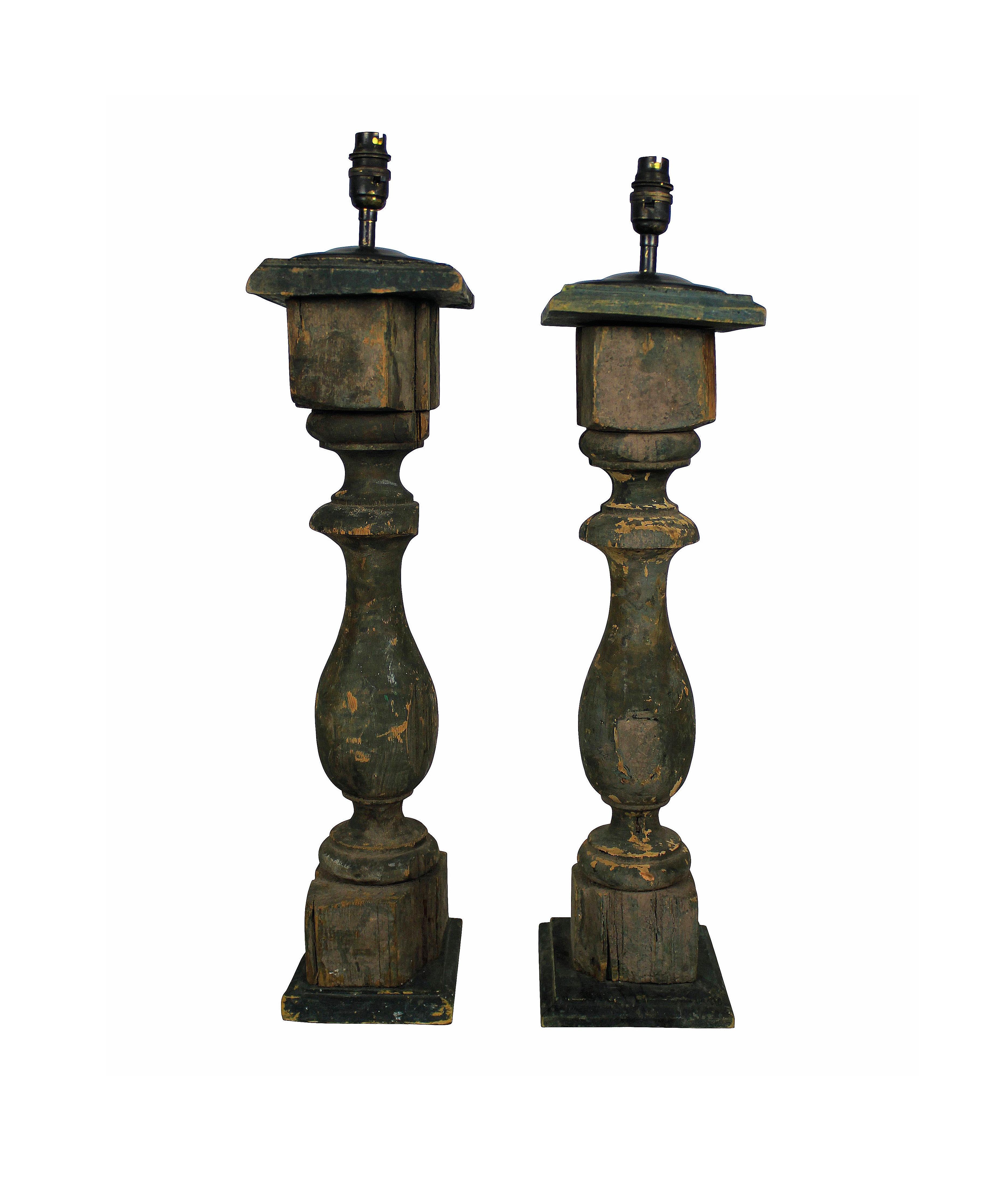 18th Century French Painted Balustrades as Lamps 1