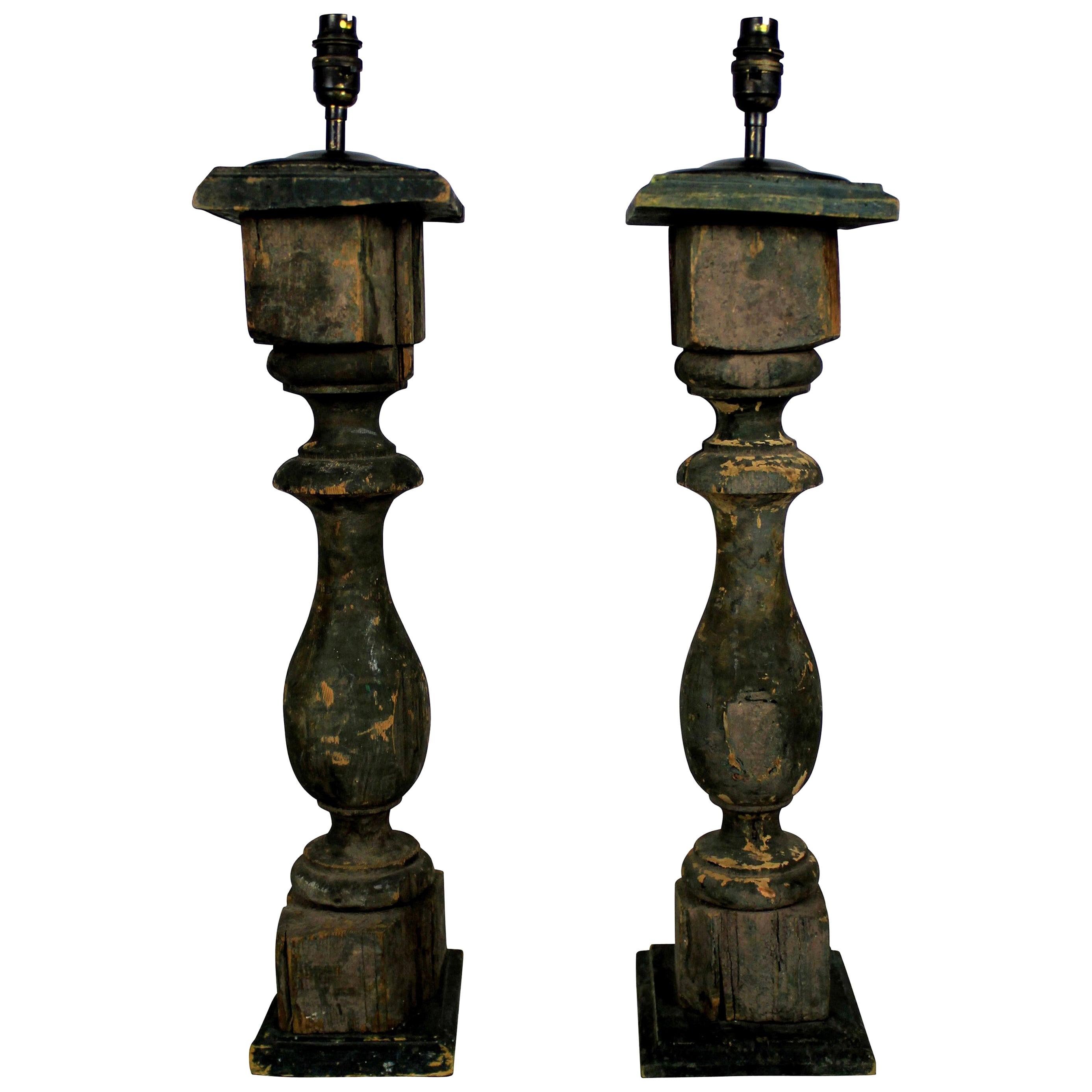 18th Century French Painted Balustrades as Lamps