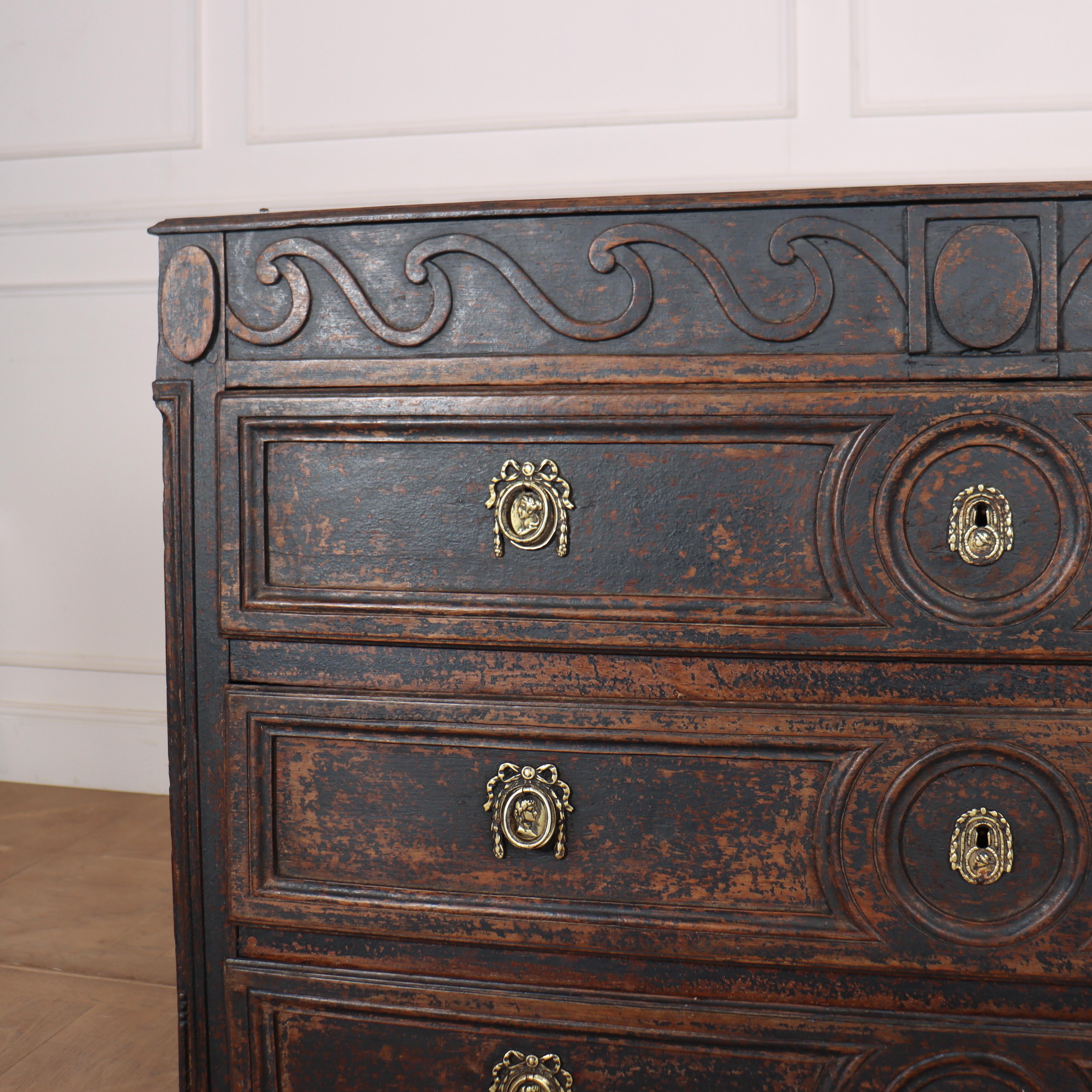 Oak 18th Century French Painted Commode For Sale