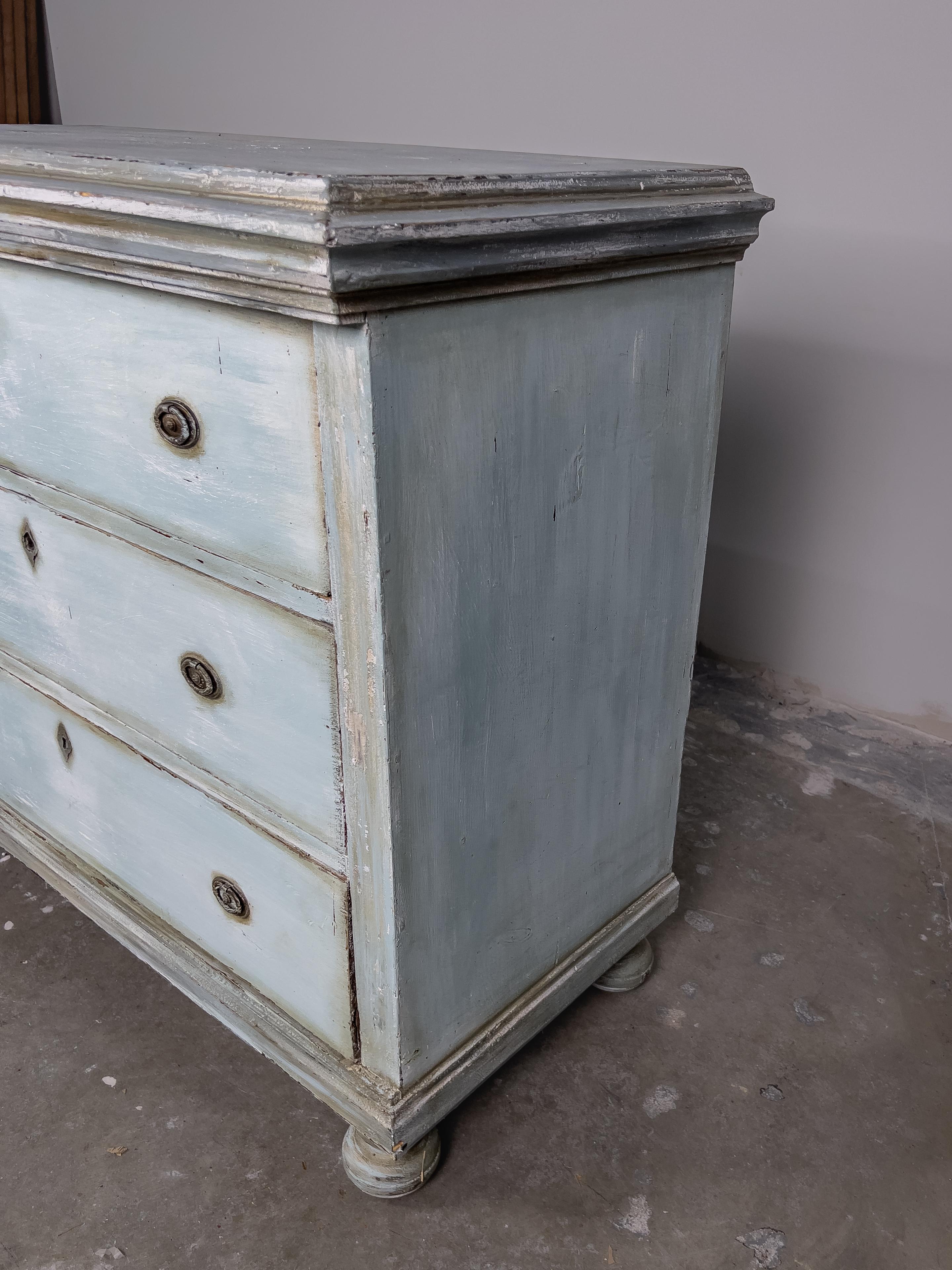 Wood 18th Century French Painted Commode For Sale