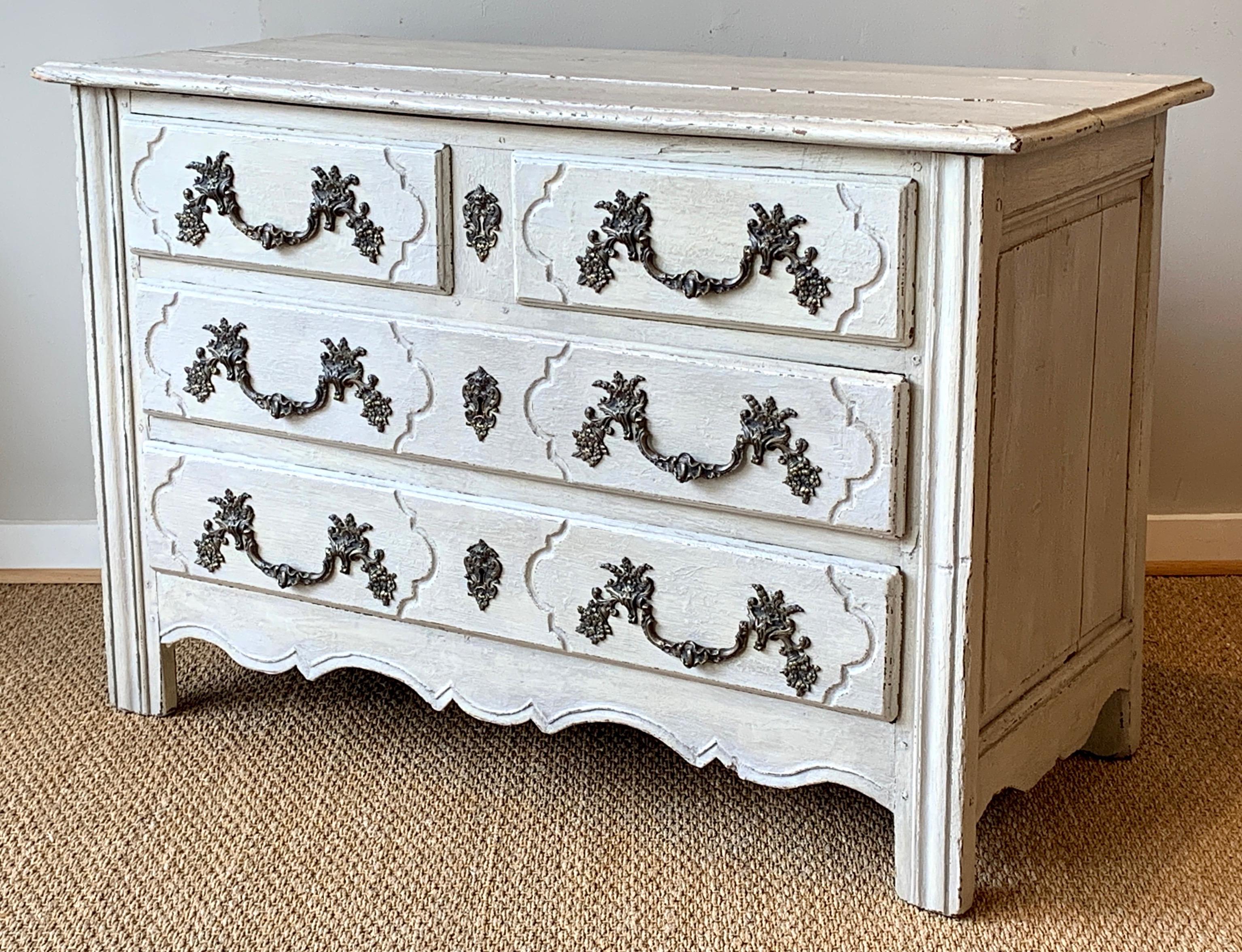 Louis XV 18th Century French Painted Oak Commode