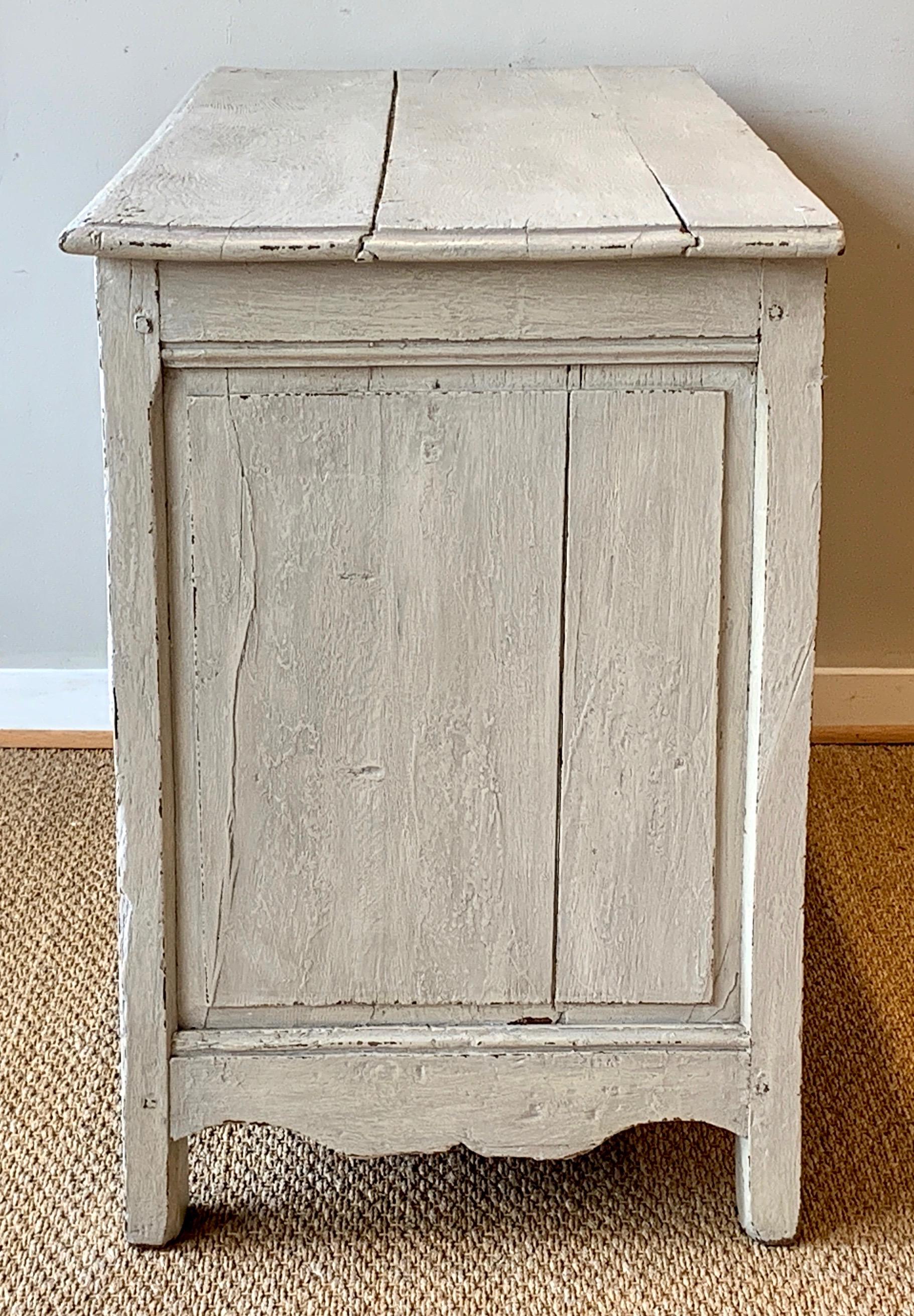 Hand-Crafted 18th Century French Painted Oak Commode