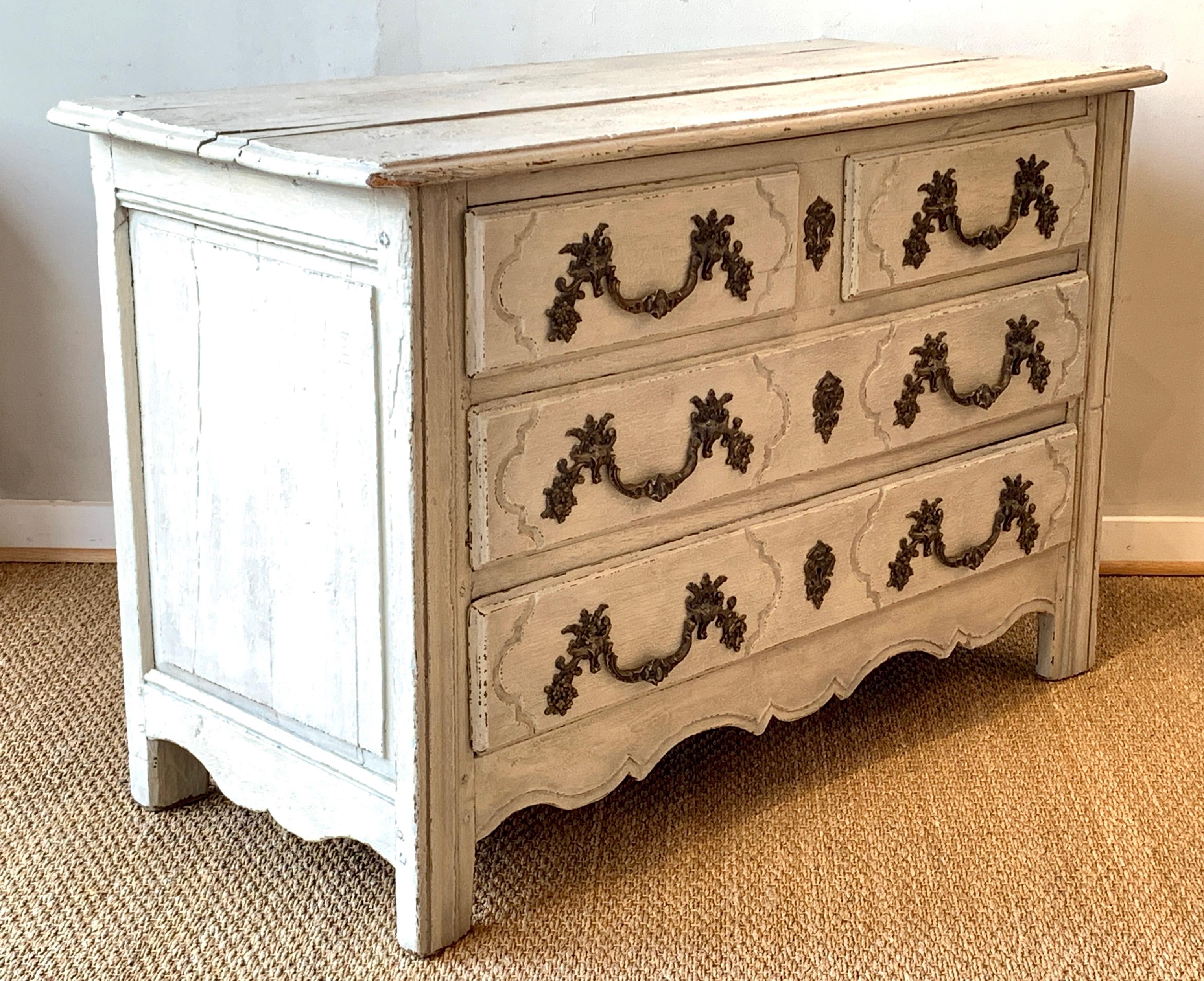 18th Century French Painted Oak Commode 2