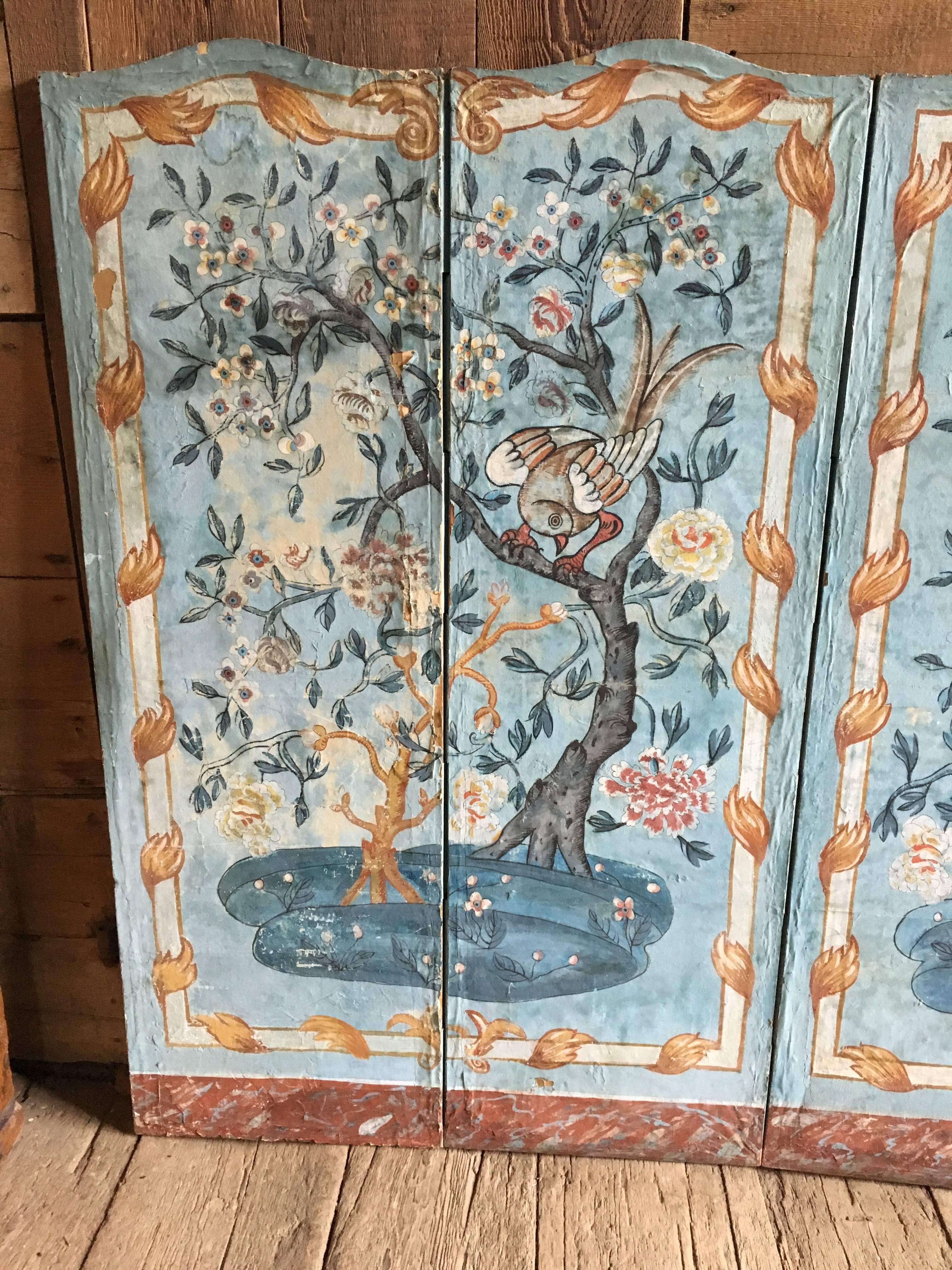 French Provincial 18th Century French Painted Screen