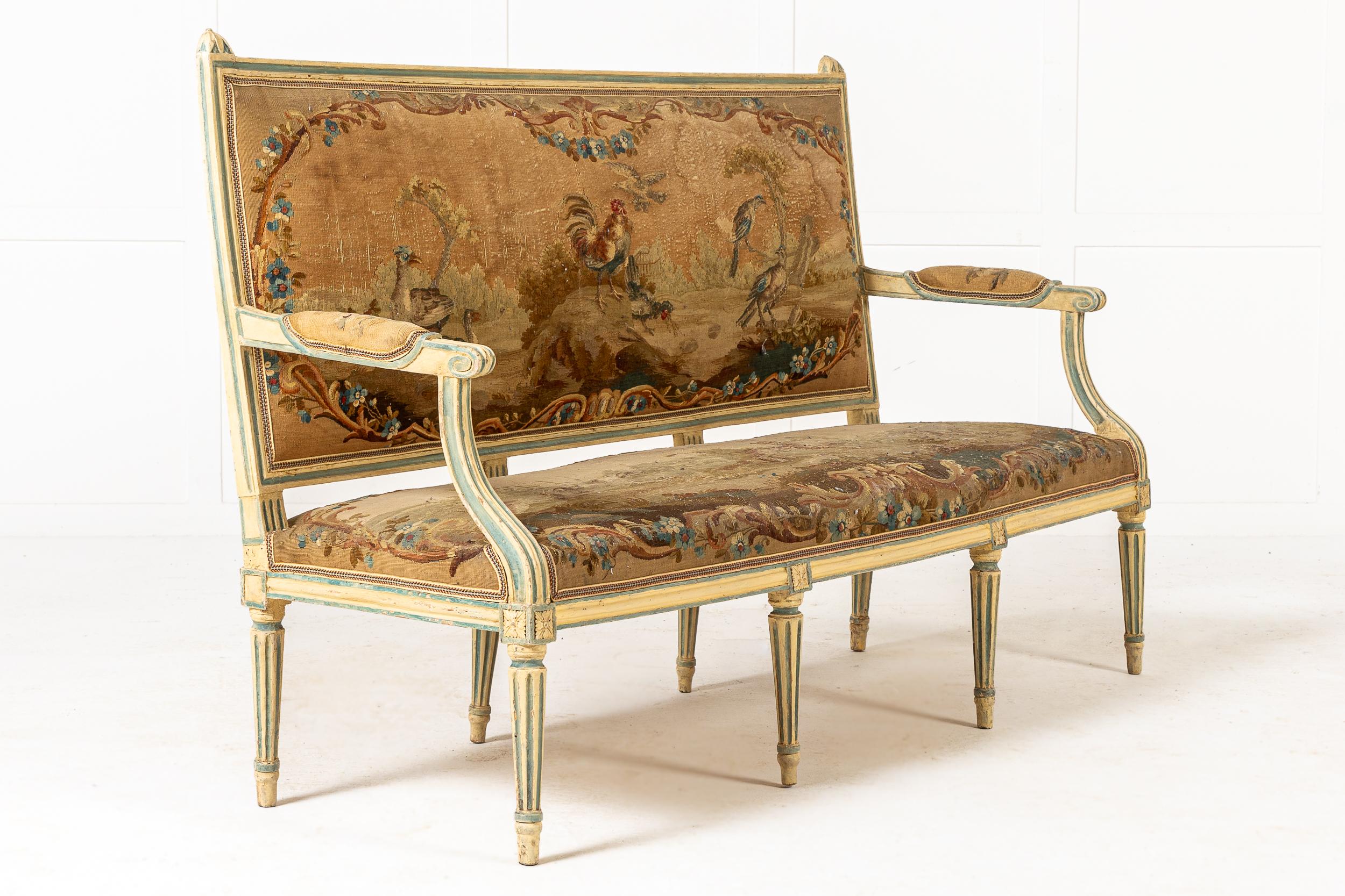 Settee française peinte du 18ème siècle en vente 6