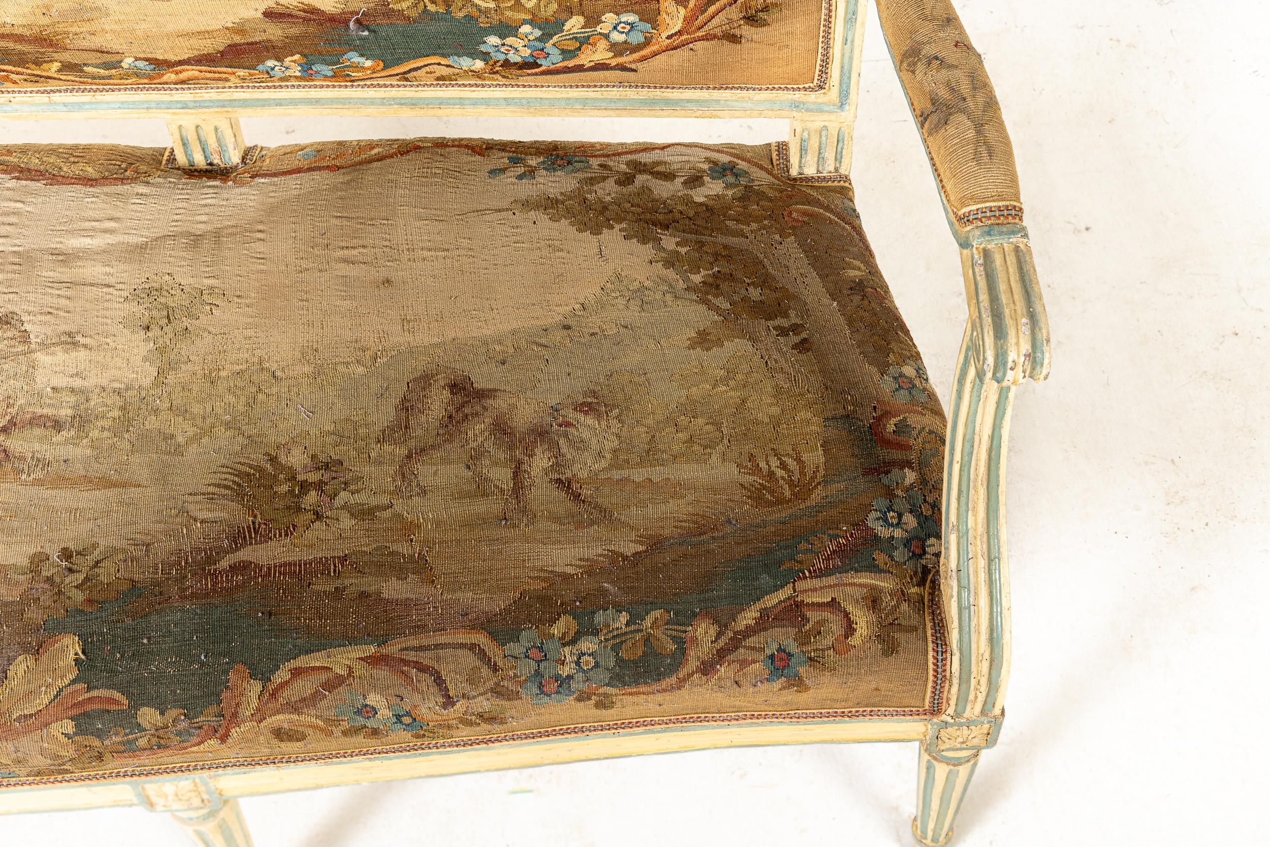 Settee française peinte du 18ème siècle en vente 2