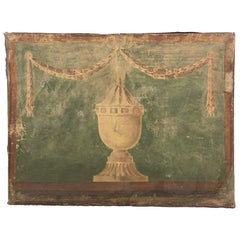 18th Century French Painting of Urn on Canvas