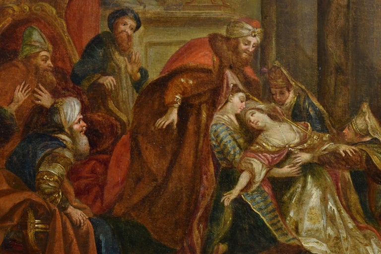 18th Century, French Painting with Esther’s Fainting before Ahasuerus For Sale 4