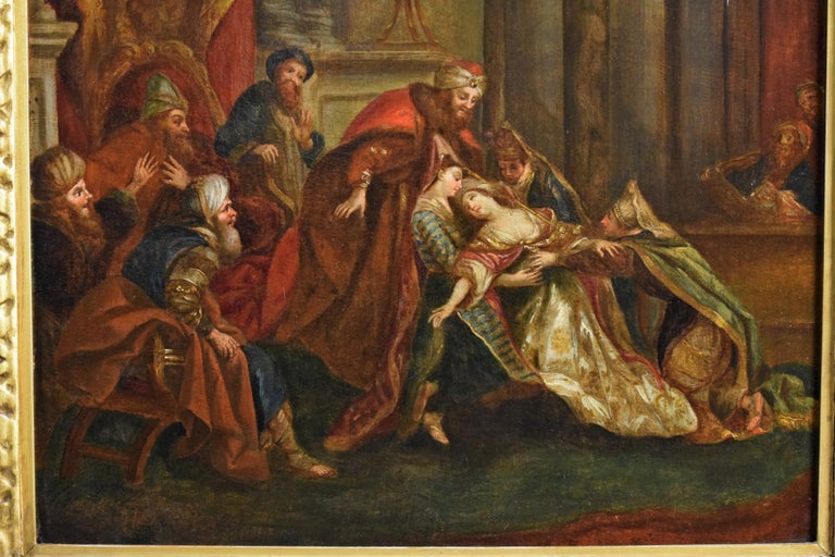 18th Century and Earlier 18th Century, French Painting with Esther’s Fainting before Ahasuerus For Sale