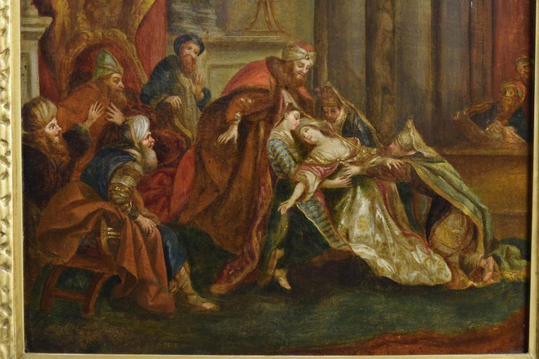 Canvas 18th Century, French Painting with Esther’s Fainting before Ahasuerus For Sale