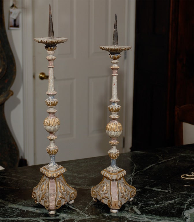 18th Century French Pair of Candlesticks 1