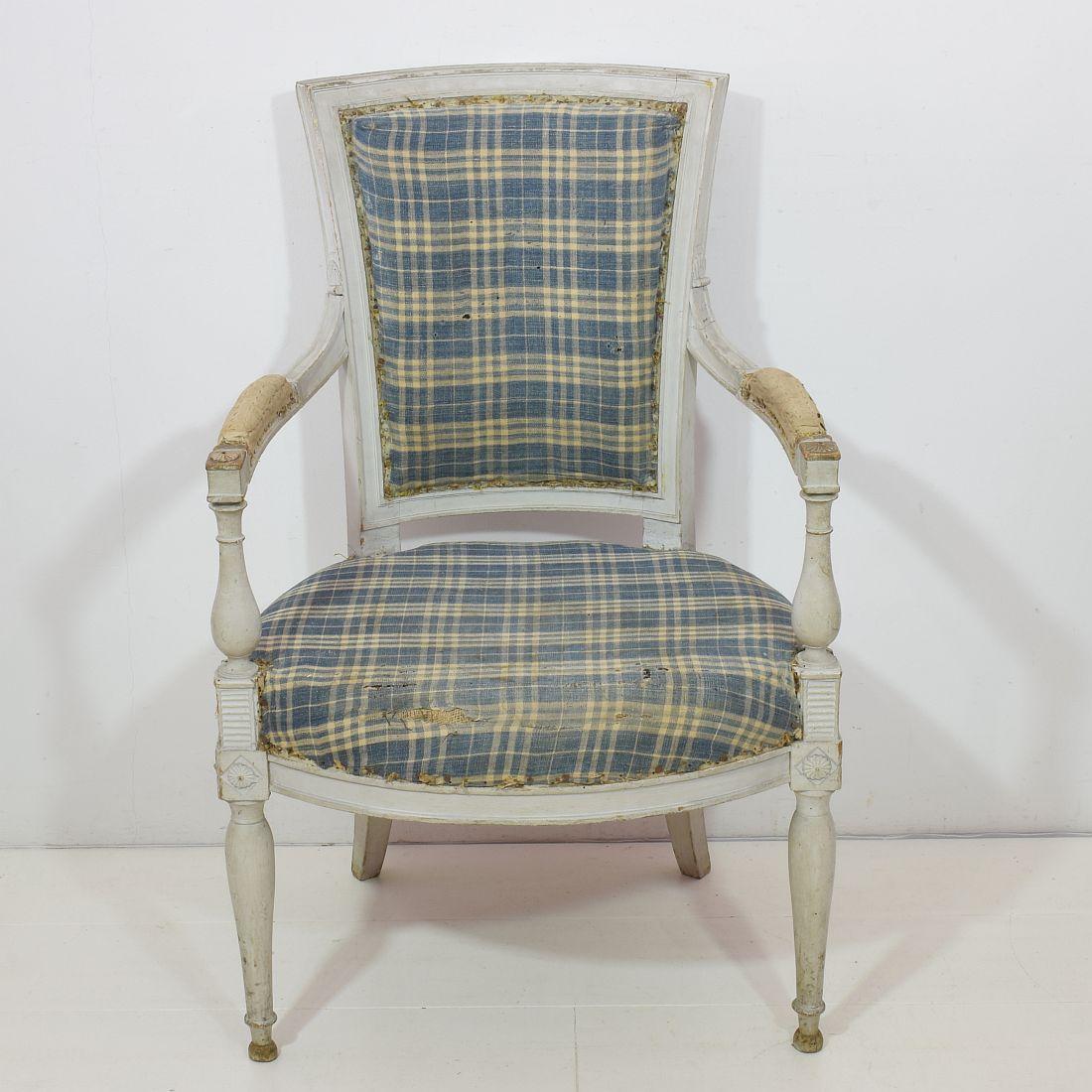 18th Century French Pair of Directoire Chairs In Fair Condition In Buisson, FR