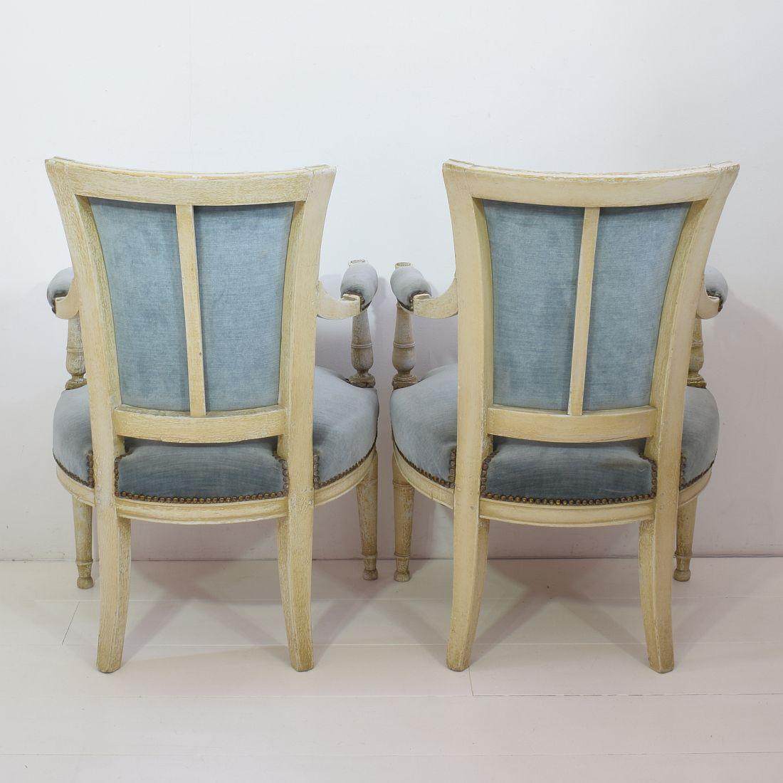 18th Century and Earlier 18th Century French Pair of Directoire Chairs