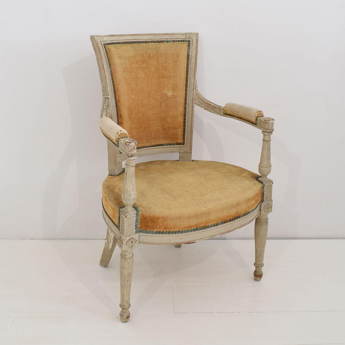 Wood 18th Century French Pair of Directoire Chairs
