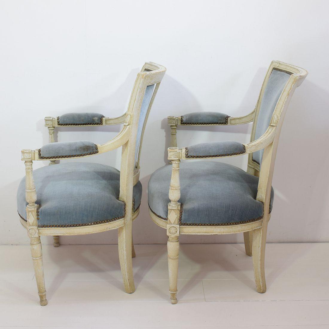 Wood 18th Century French Pair of Directoire Chairs