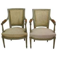 Antique 18th Century French Pair of Directoire Chairs