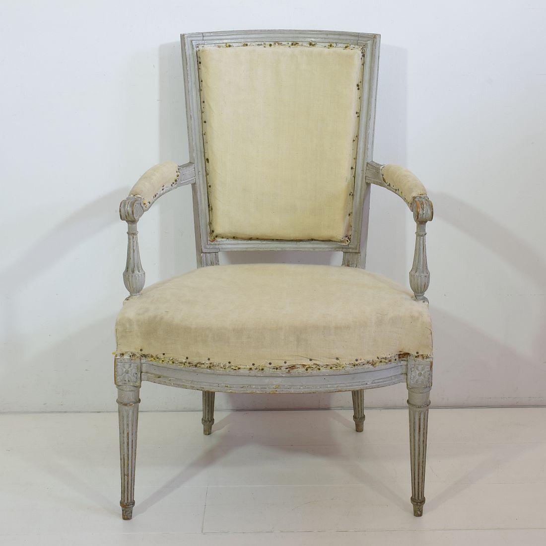 18th Century French Pair of Louis XVI Chairs In Good Condition In Buisson, FR