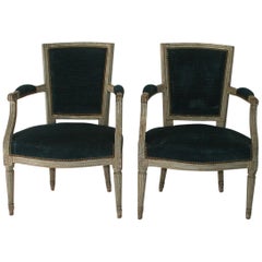 18th Century French Pair of Louis XVI Chairs