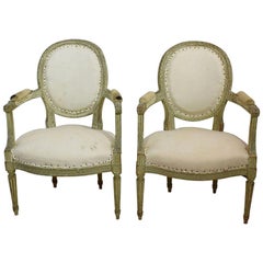 Antique 18th Century French Pair of Louis XVI Chairs