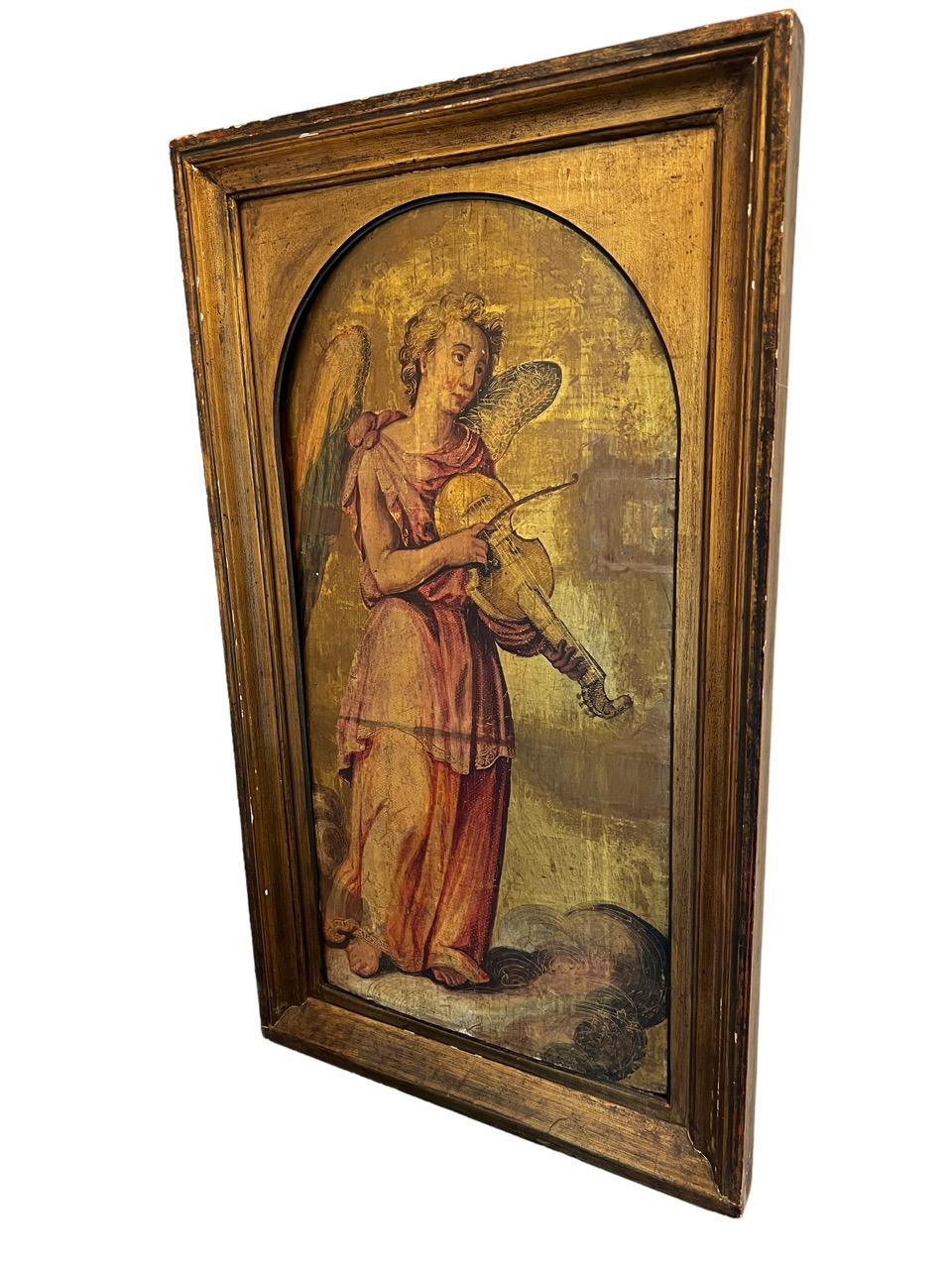 18th Century French Pair of Oils on Gold Leaf Panels For Sale 4