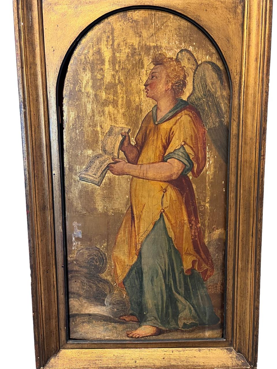 Baroque 18th Century French Pair of Oils on Gold Leaf Panels For Sale