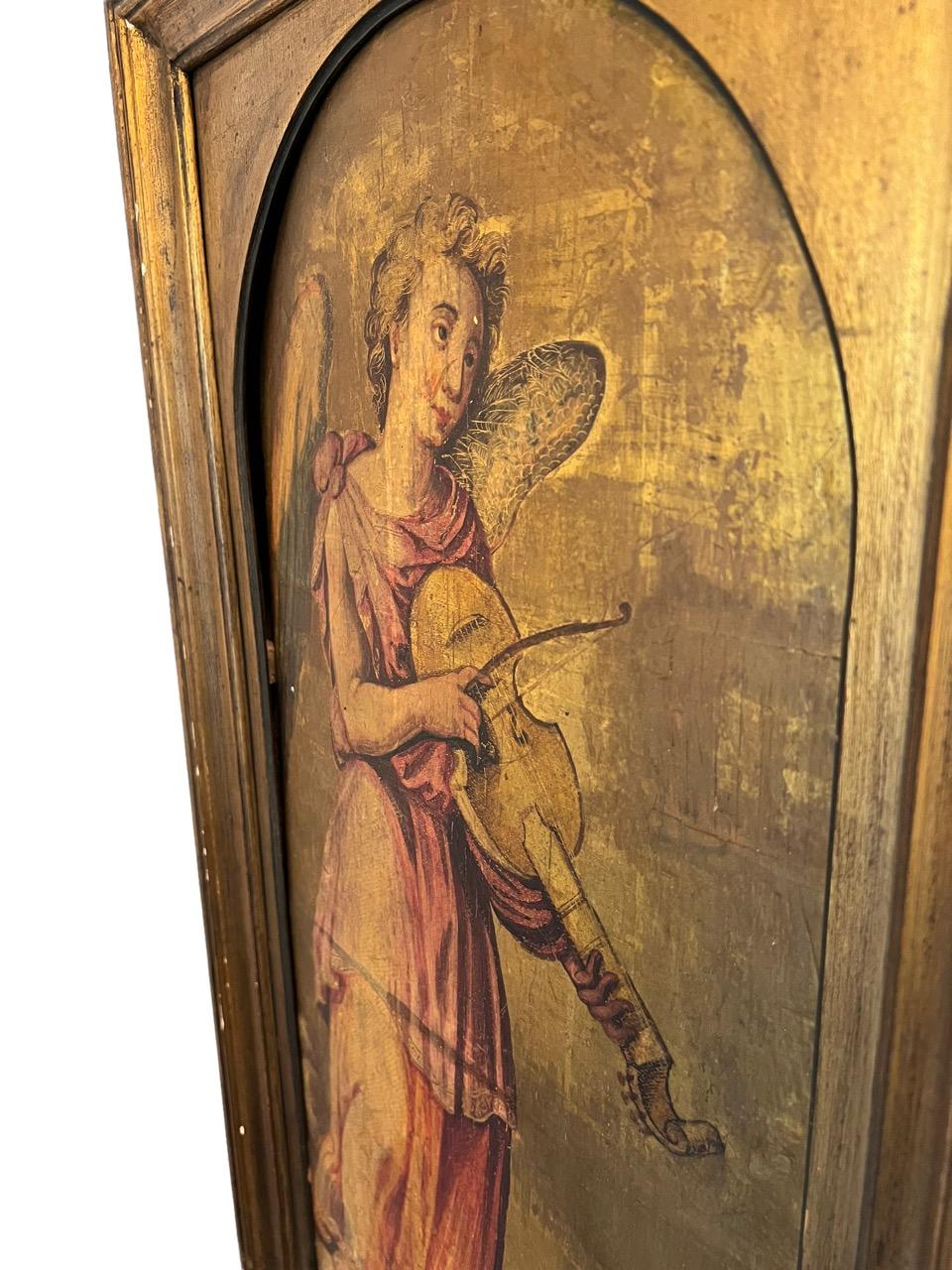 Gilt 18th Century French Pair of Oils on Gold Leaf Panels For Sale