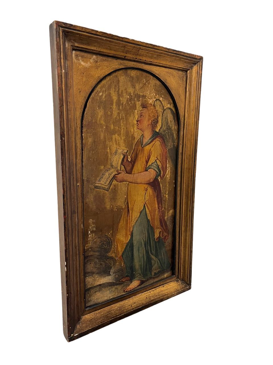 18th Century and Earlier 18th Century French Pair of Oils on Gold Leaf Panels For Sale
