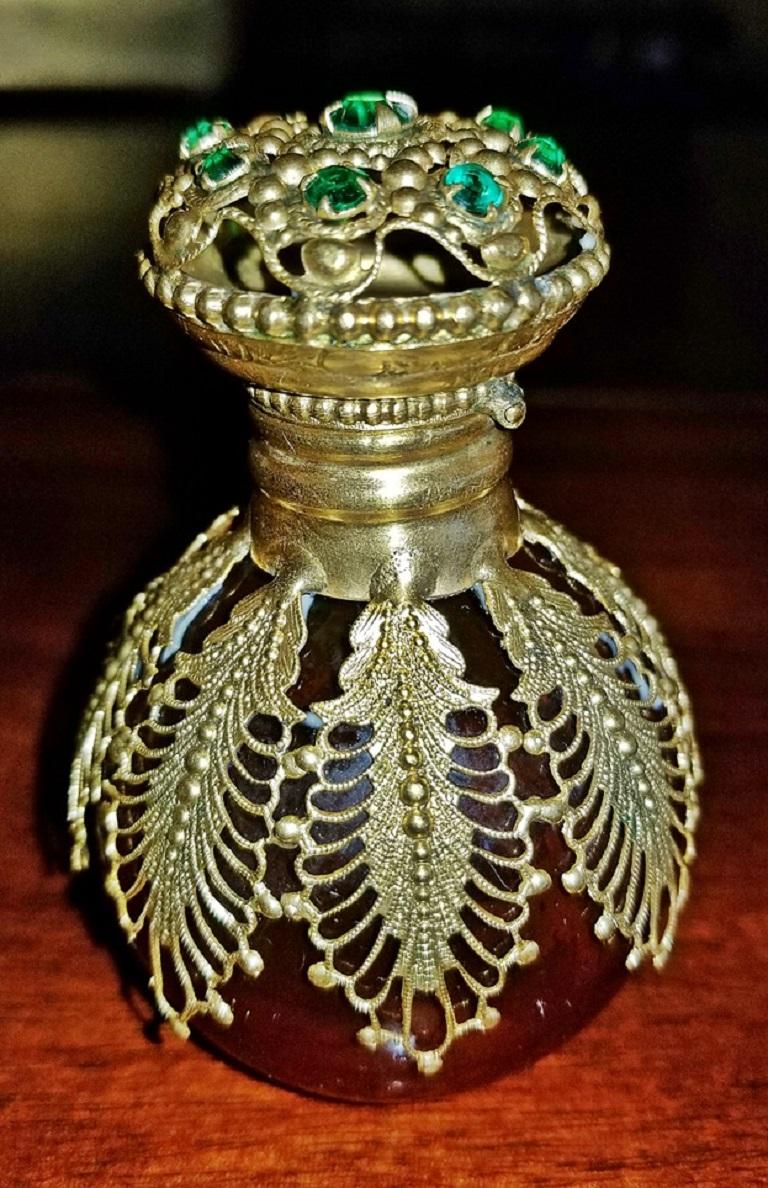 Gold 18th Century French Palais Royal Perfume Bottle For Sale