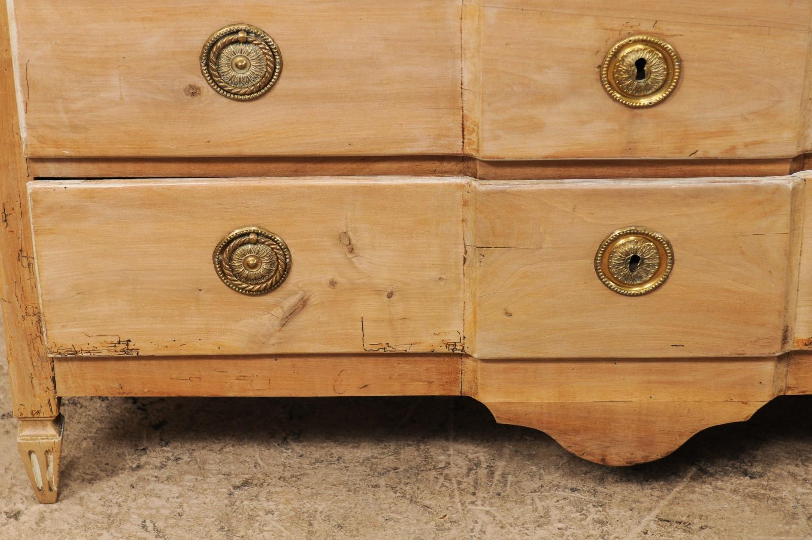 18th Century French Pale Wood Three-Drawer Chest with Painted Trim 2