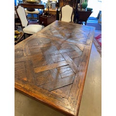 18th Century French Parquet Top Table With a Trestle Base