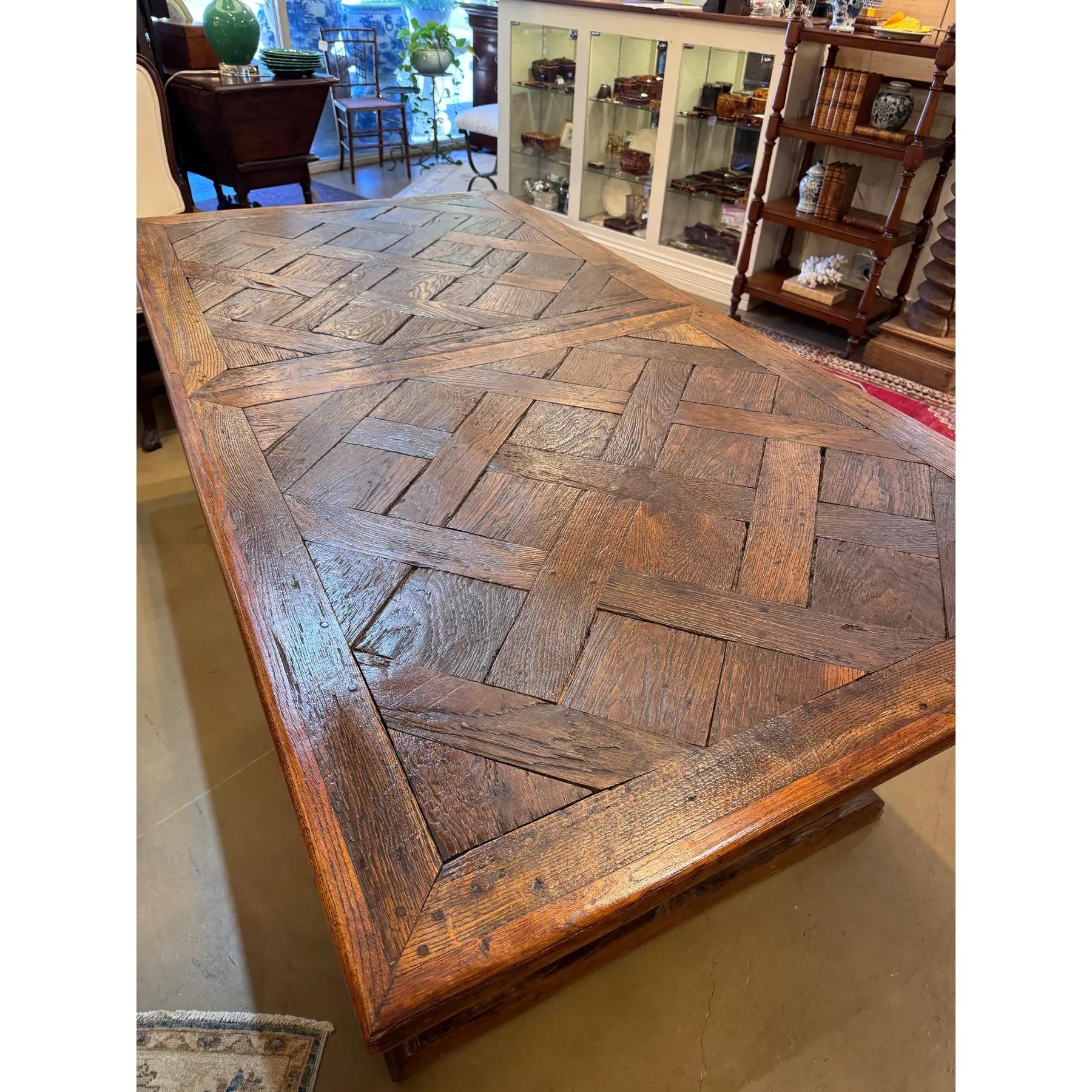 Französischer Tisch mit Parkettplatte und Untergestell aus dem 18. im Angebot 1