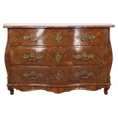 18th Century French Parquetry Bombe Commode