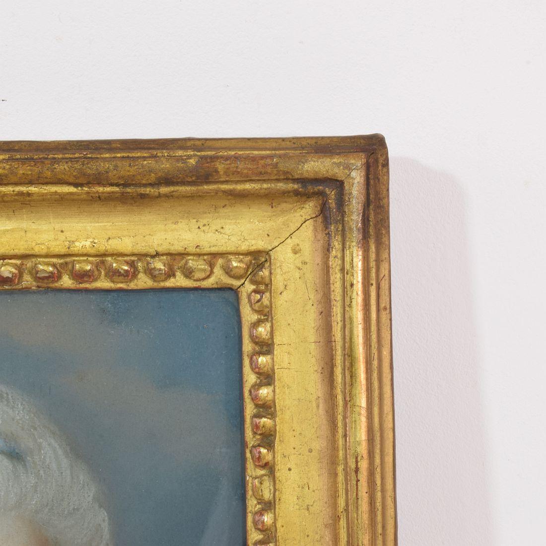 Portrait d'une jeune femme au pastel du 18ème siècle 1