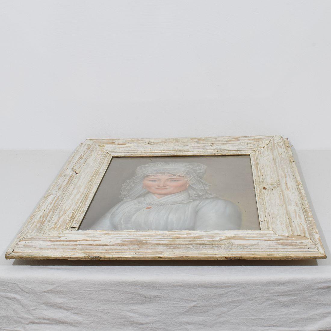 18th Century French Pastel Portrait of a Young Woman For Sale 5