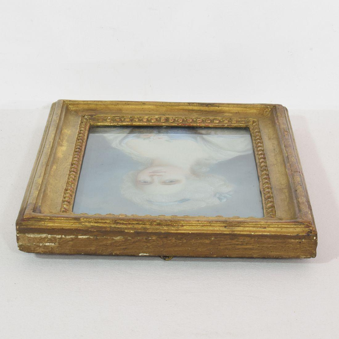 Portrait d'une jeune femme au pastel du 18ème siècle 5