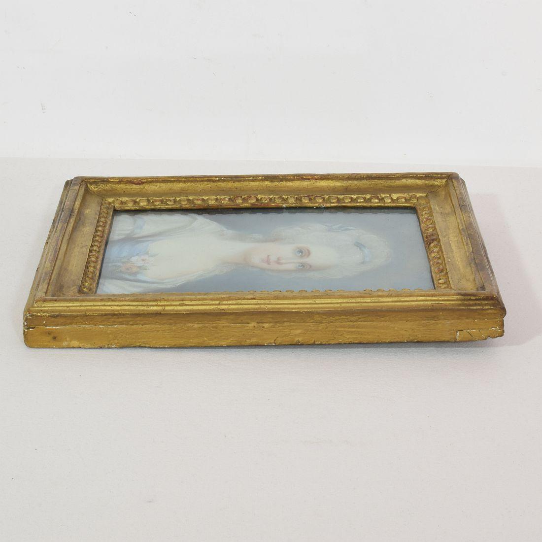 Portrait d'une jeune femme au pastel du 18ème siècle 6