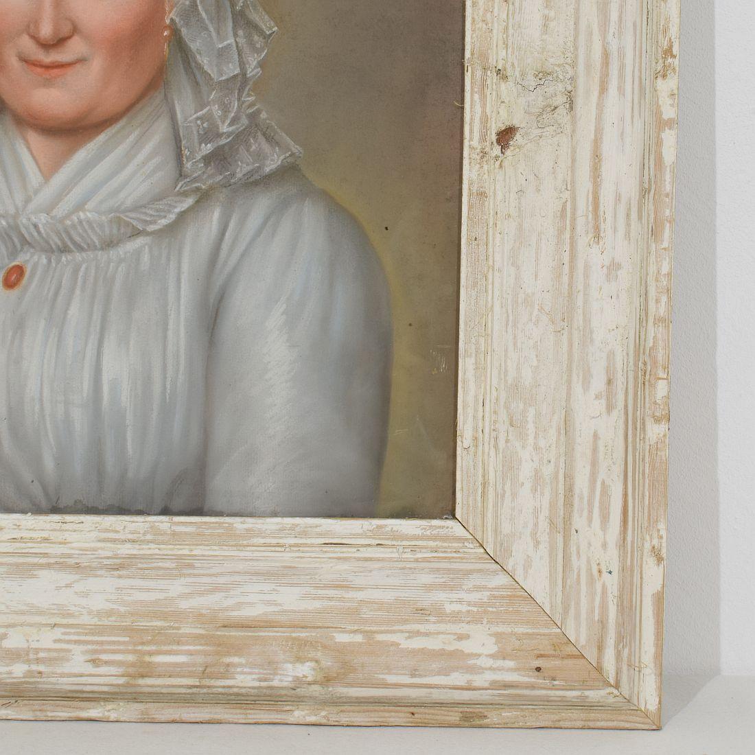 Portrait d'une jeune femme au pastel français du 18e siècle en vente 1