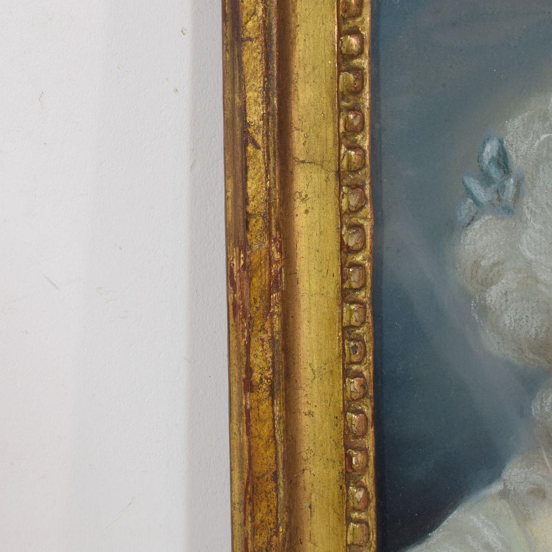XVIIIe siècle et antérieur Portrait d'une jeune femme au pastel du 18ème siècle