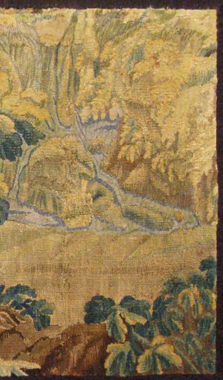 Wool 18th Century French Pastoral Landscape Tapestry, with Shepherds and Their Sheep For Sale