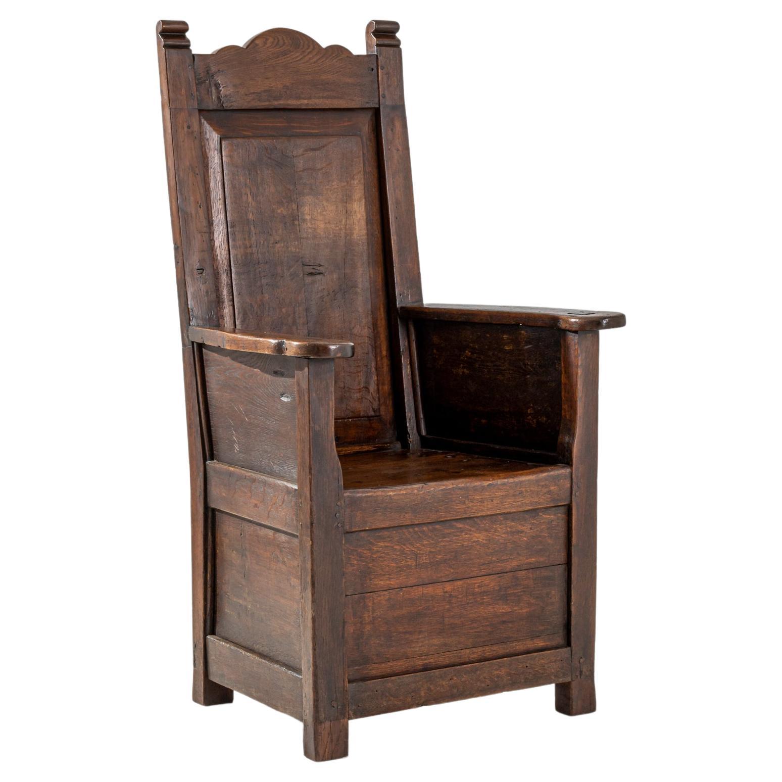 18th Century French Patinated Wooden Armchair