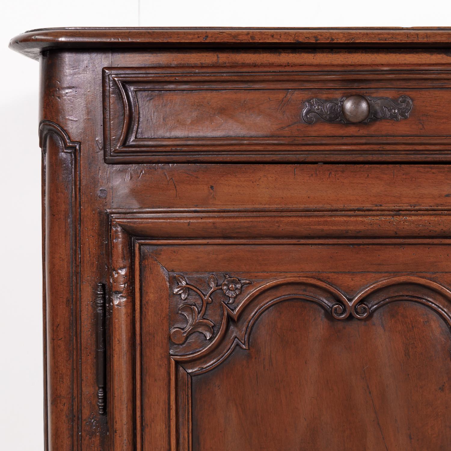 Mid-18th Century 18th Century French Period Louis XV Walnut Buffet from Lyon