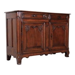 18th Century French Period Louis XV Walnut Buffet from Lyon