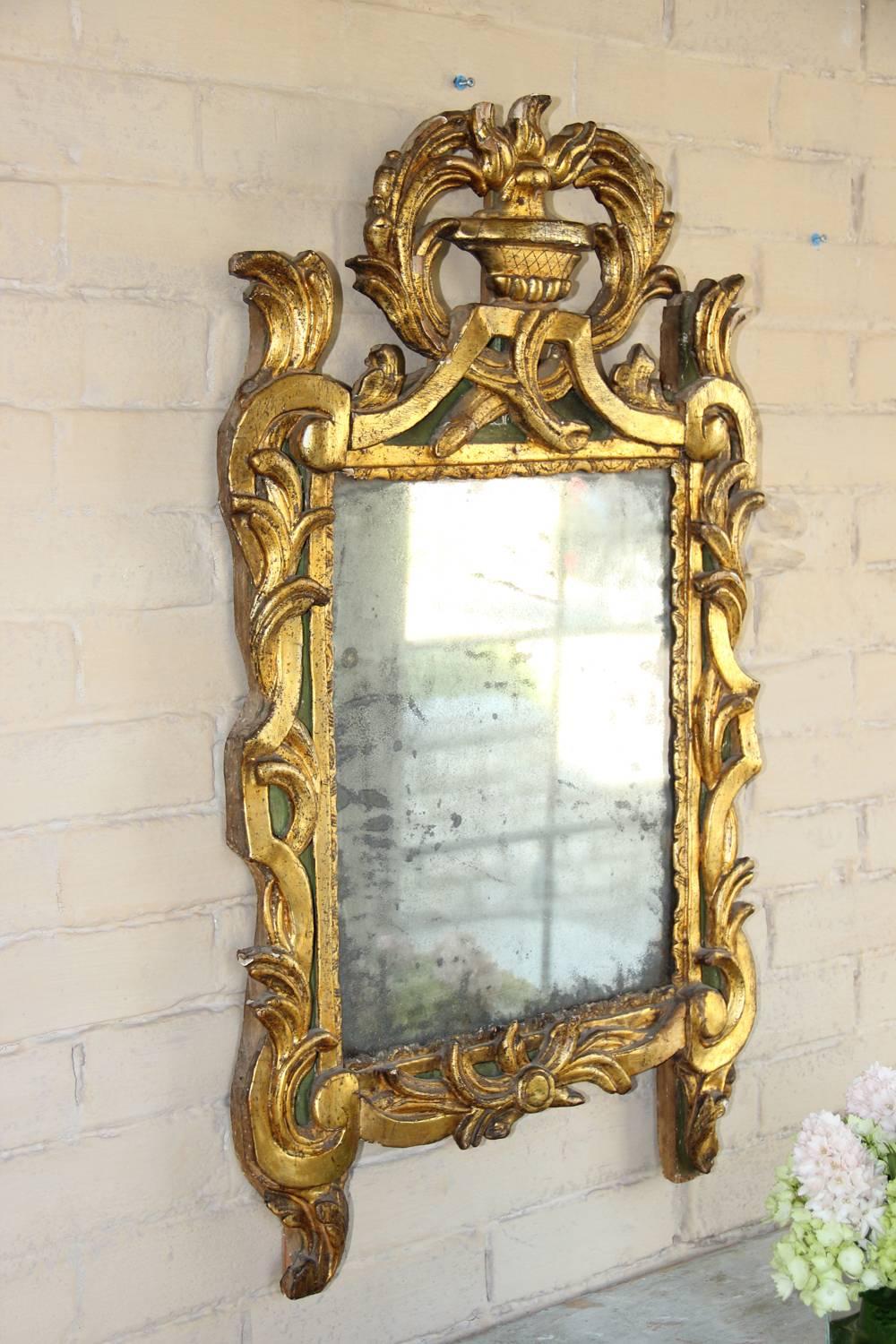 18th Century French Period Louis XVI Giltwood Mirror with Original Mirror Plate 5