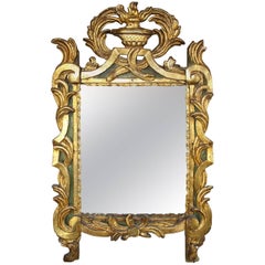 18th Century French Period Louis XVI Giltwood Mirror with Original Mirror Plate