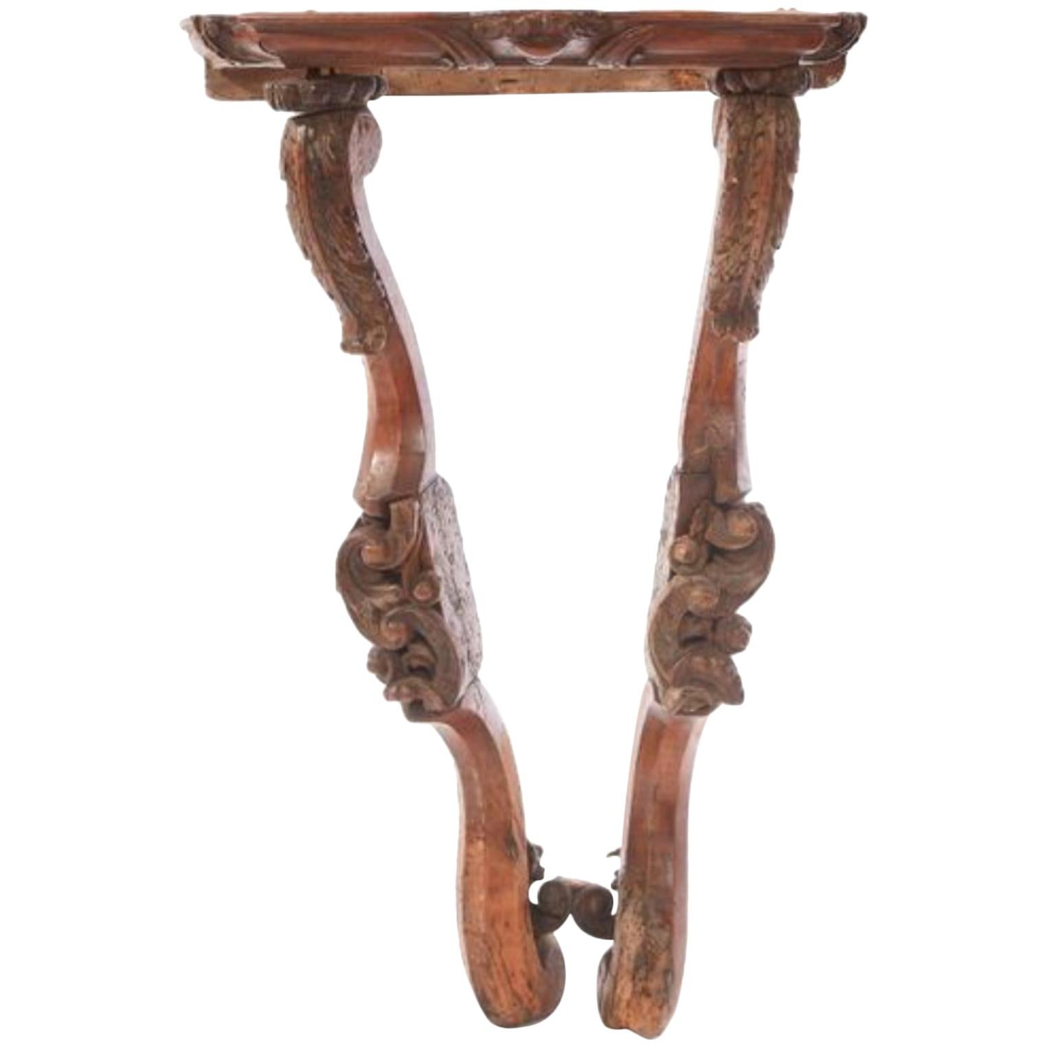 18th Century French Petite Console in Carved Wood, Louis XV Style For Sale