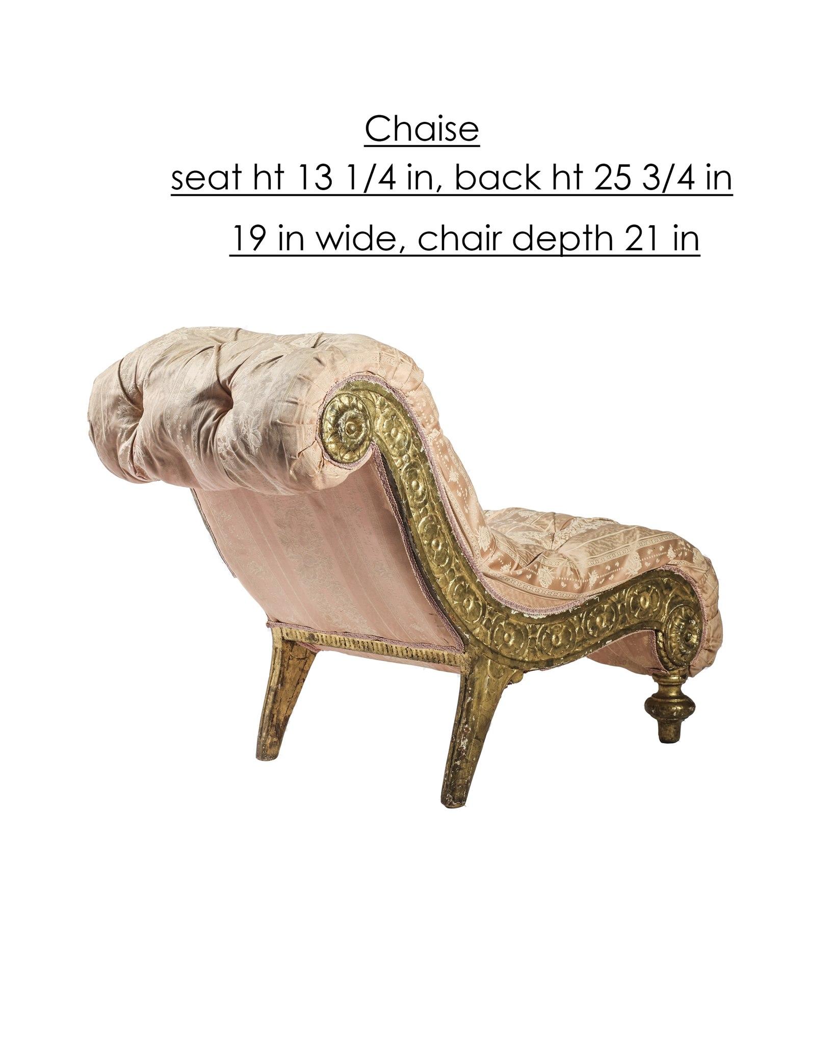 Baroque 18th Century French Petite Pink Chaise For Sale
