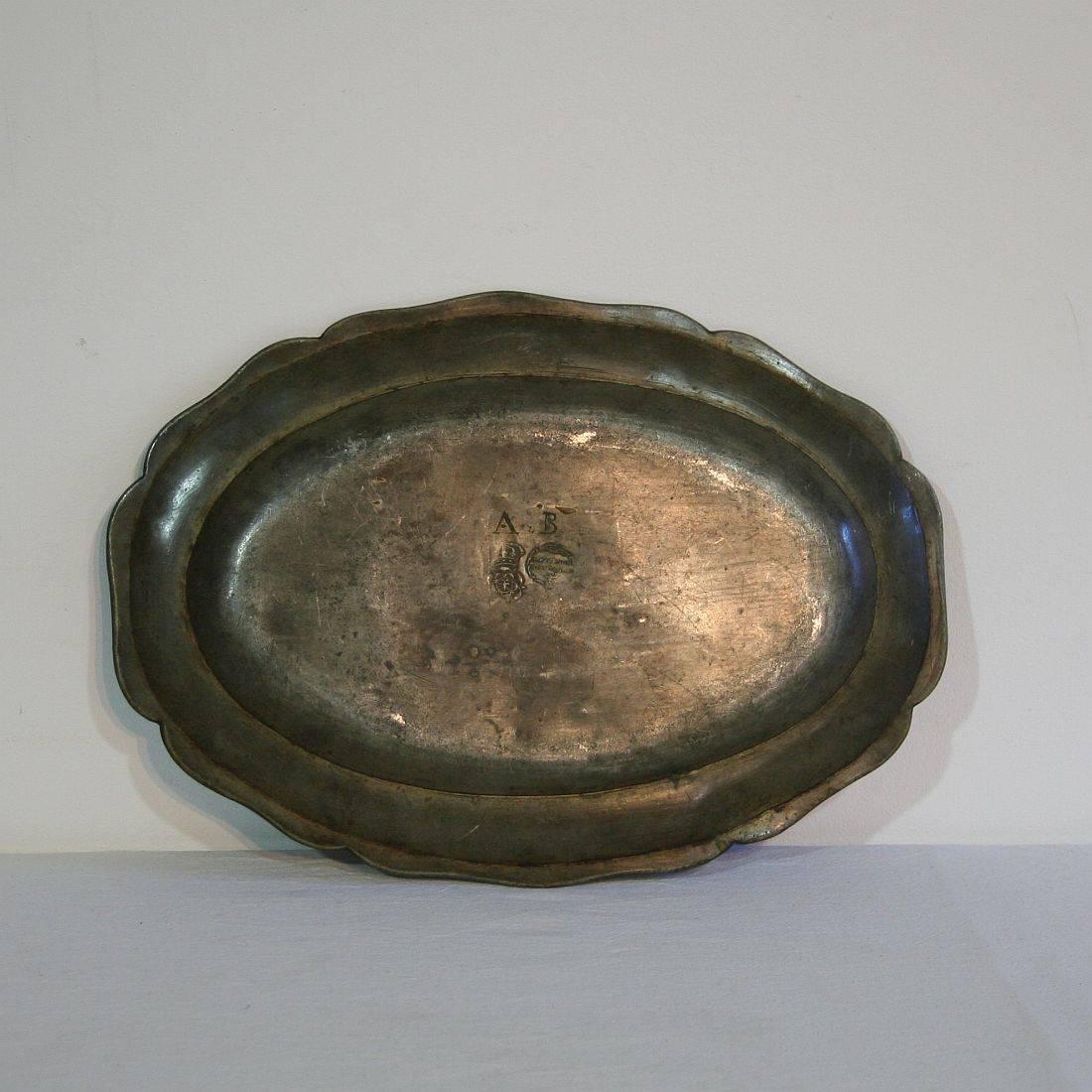18th Century French Pewter Serving Plates 1