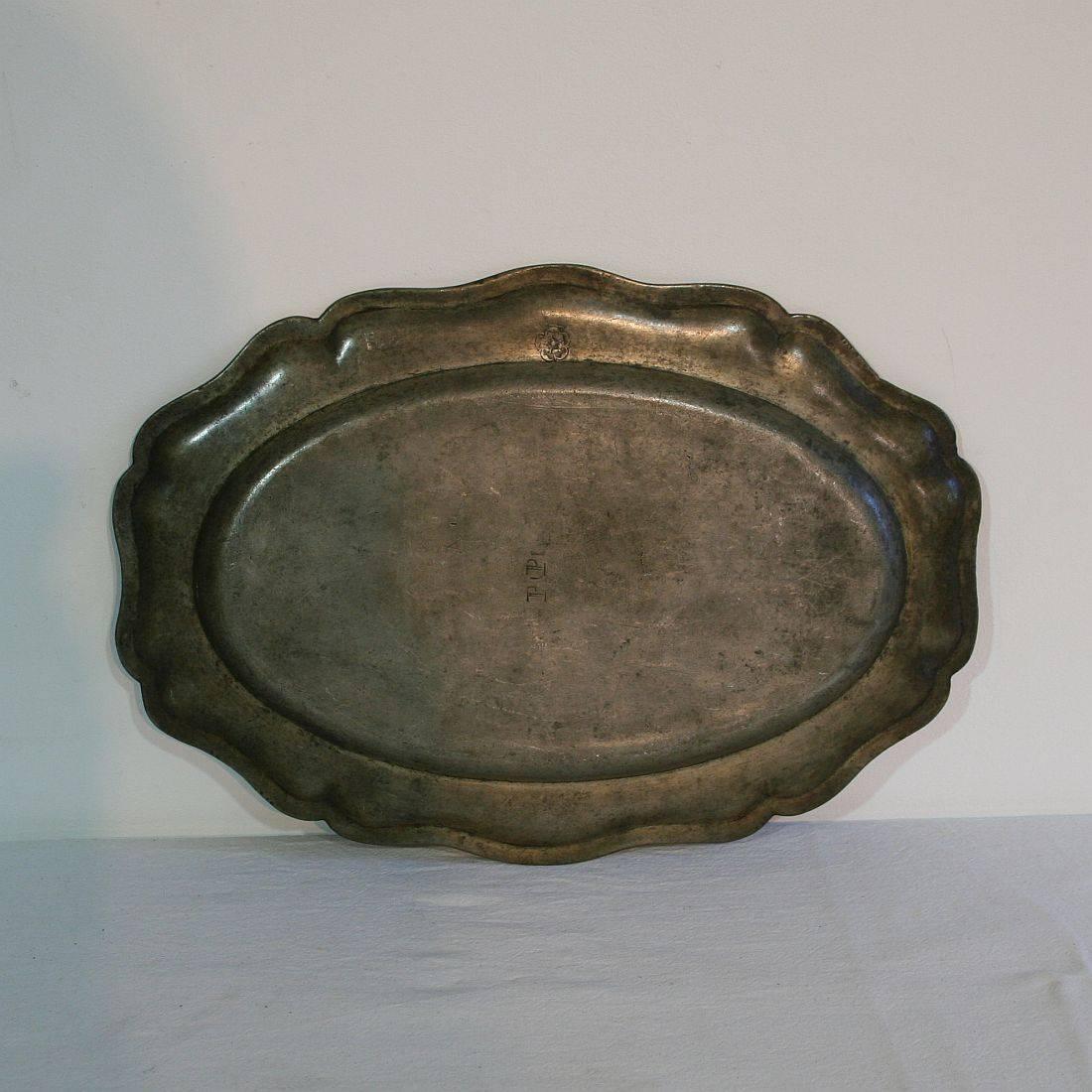 18th Century French Pewter Serving Plates 5