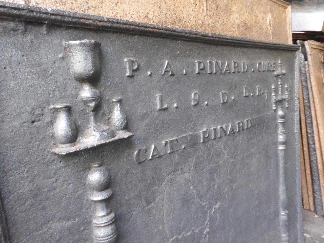 18th Century French 'Pillars with IHS Monogram' Fireback / Backsplash For Sale 5