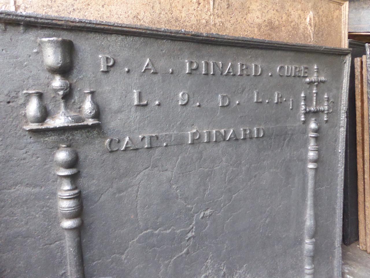 18th Century French 'Pillars with IHS Monogram' Fireback / Backsplash For Sale 2
